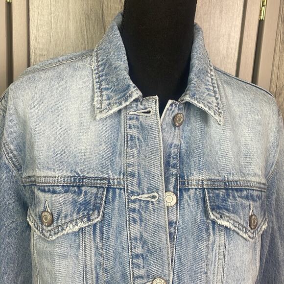 New! Revolve Pistola Astrid Brooklyn Wash Crop Boyfriend Denim Jacket Women's S - Picture 2 of 12